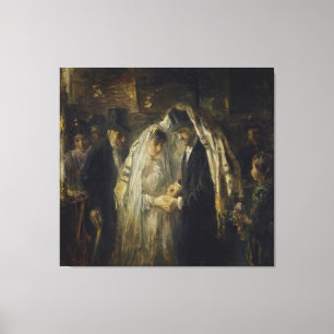 Joodse bruiloft, door Jozef Israëls Canvas Afdruk