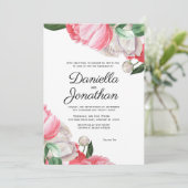 Joodse bruiloft Elegant Waterverf Floral Uitnodigi Kaart (Staand voorkant)