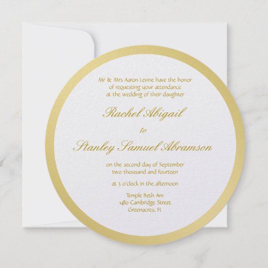 Joodse bruiloft Foto-uitnodiging in goud en ivoor Kaart (Achterkant)