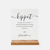 Joodse bruiloft Kippot Script Yarmulke Acryl Bord (Voorkant)