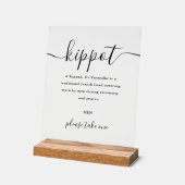 Joodse bruiloft Kippot Script Yarmulke Acryl Bord (Hoek)