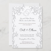 Joodse bruiloft nodigt botanische chuppah-takken u kaart (Voorkant)