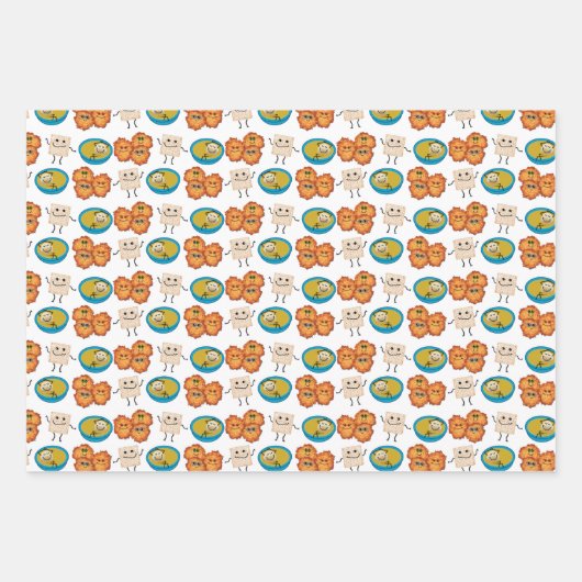 Joodse Cartoons met snijdende papierbladen Inpakpapier Vel (Voorkant 2)