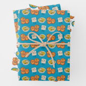 Joodse Cartoons met snijdende papierbladen Inpakpapier Vel (In situ)