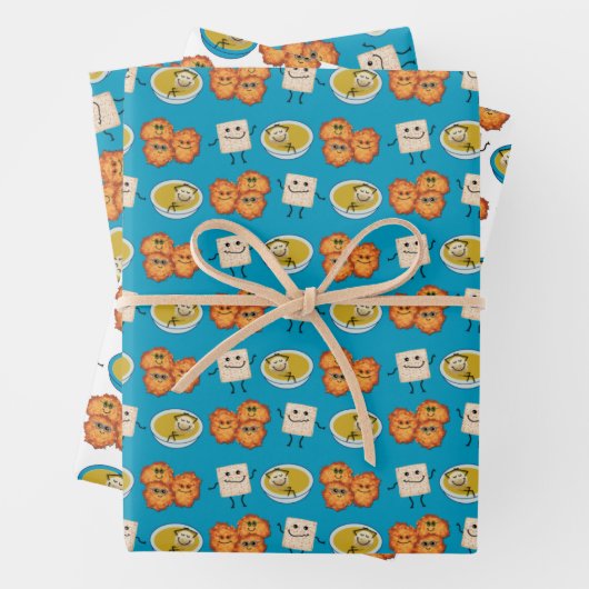 Joodse Cartoons met snijdende papierbladen Inpakpapier Vel (In situ)