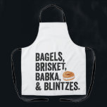 Joodse Chanoeka Bagels Brisket Bakka Blintzes Gift Schort<br><div class="desc">Chanoeka,  Pascha,  Jiddisch,  Chanoeka,  Joods,  Menora,  Jood,  Gift,  Verjaardag,  Late</div>