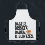 Joodse Chanoeka Bagels Brisket Bakka Blintzes Gift Schort<br><div class="desc">Chanoeka,  Pascha,  Jiddisch,  Chanoeka,  Joods,  Menora,  Jood,  Gift,  Verjaardag,  Late</div>