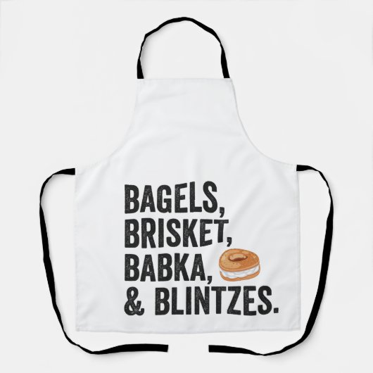 Joodse Chanoeka Bagels Brisket Bakka Blintzes Gift Schort (Voorkant)