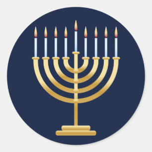 Joodse Chanoeka menorah Ronde Sticker