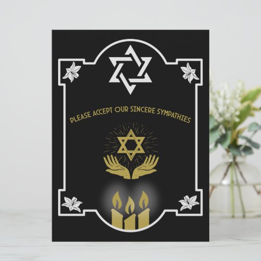Joodse condoleance begrafenis bericht (Staand voorkant)