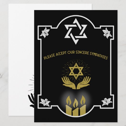 Joodse condoleance begrafenis bericht (Voorkant / Achterkant)