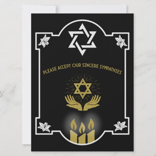 Joodse condoleance begrafenis bericht (Voorkant)