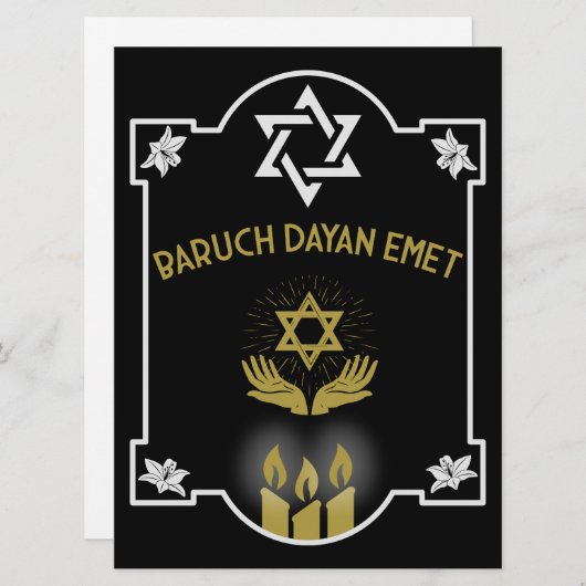 Joodse condoleance begrafenis bericht (Voorkant / Achterkant)