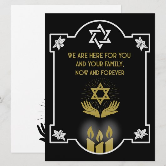 Joodse condoleance begrafenis bericht (Voorkant / Achterkant)