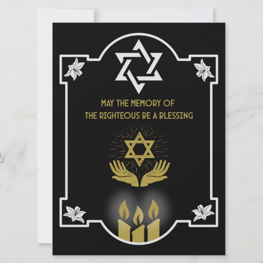 Joodse condoleance begrafenis bericht (Voorkant)