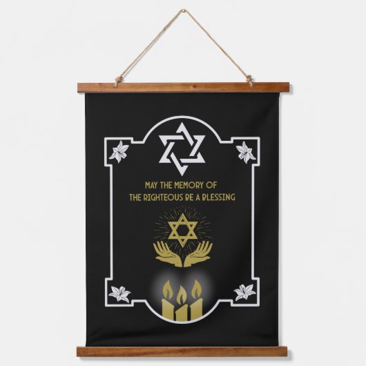 Joodse condoleance begrafenis bericht hangend wandkleed (Voorkant)
