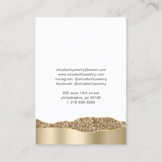 Joodse display Glitter Gold Foil Visitekaartje (Achterkant)