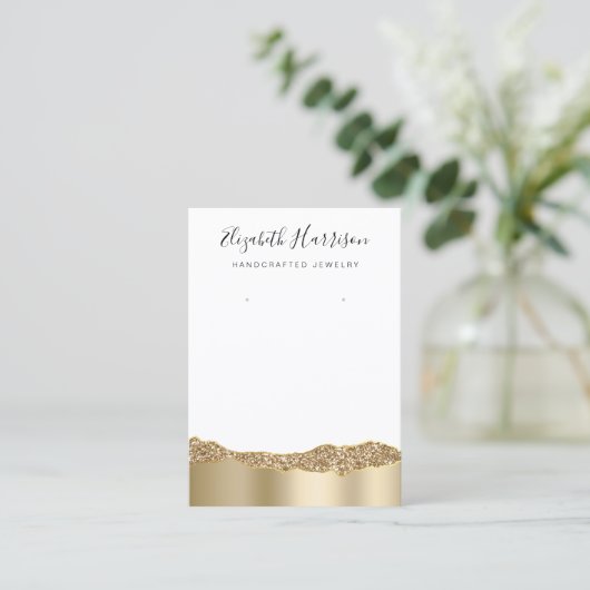 Joodse display Glitter Gold Foil Visitekaartje (Staand voorkant)