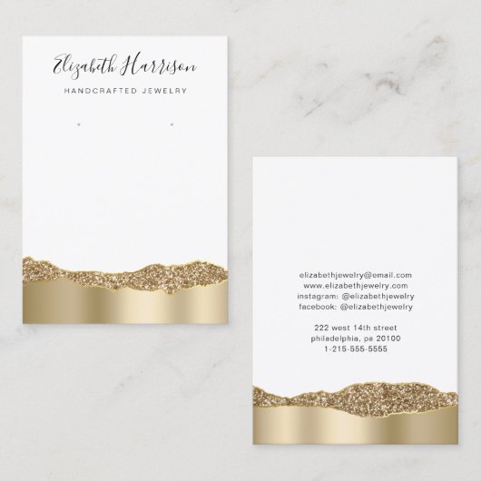 Joodse display Glitter Gold Foil Visitekaartje (Voorkant / Achterkant)