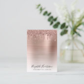 Joodse display Roos Gold Glitter Visitekaartje (Staand voorkant)