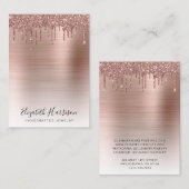 Joodse display Roos Gold Glitter Visitekaartje (Voorkant / Achterkant)