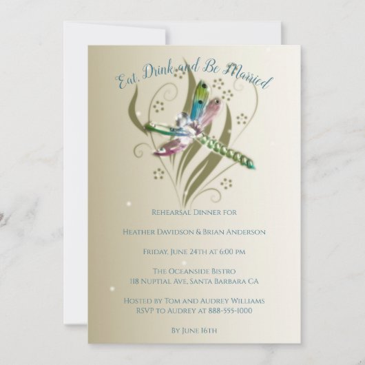 Joodse Dragonfly repetitie binnenuitnodiging Kaart (Voorkant)