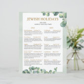 Joodse feestdag kalender 2024 2025 Sage Green (Staand voorkant)