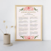 Joodse feestdag kalender 2025 2026 Perzik bloemen Poster