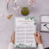 Joodse feestdag kalender 2025 2026 Sage Green 5786 Poster