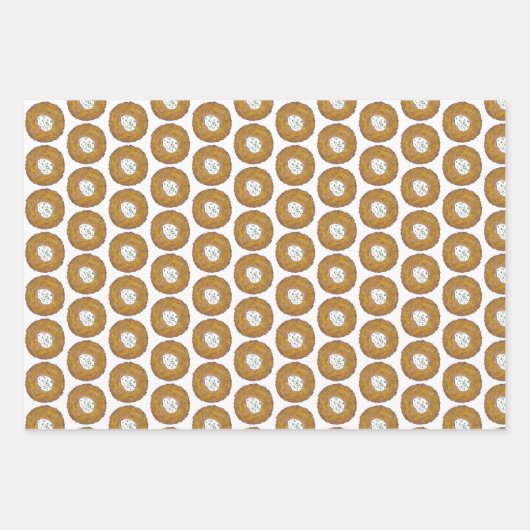 Joodse Feestdagen Hanukkah Latke Challah Sufganiya Inpakpapier Vel (Voorkant)