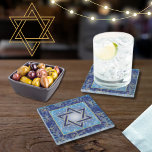 Joodse Feestdagen Ster van David Blue Gold Glazen Onderzetter<br><div class="desc">Joodse Feestdagen Events Star van David Blue, Navy en Gold Cocktail Glass Onderzetters Een ontwerperglas onderzetter met de Star van David in het midden met gouden tinten. Een grens van rijke filigree omringt de ster van David. Ideaal voor een joods Judaic feest of feestdag of alleen omdat je van je...</div>