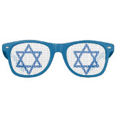 Joodse feestster van David Blue Retro Zonnebril (Voorkant)