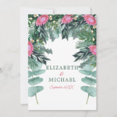 Joodse Floral Wedding Chuppah Eucalyptus Protea Kaart (Voorkant)