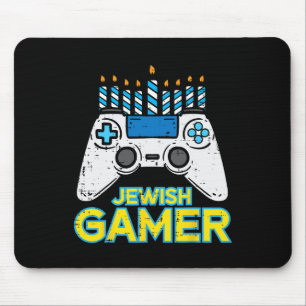 Joodse Gamer Chanoeka Videospel Mannen Jongens Kin Muismat