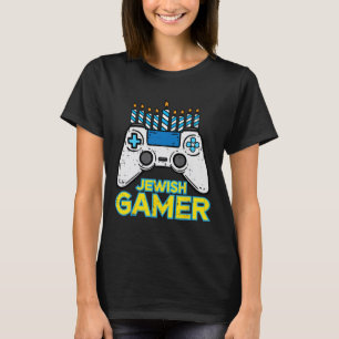 Joodse Gamer Chanoeka Videospel Mannen Jongens Kin T-shirt