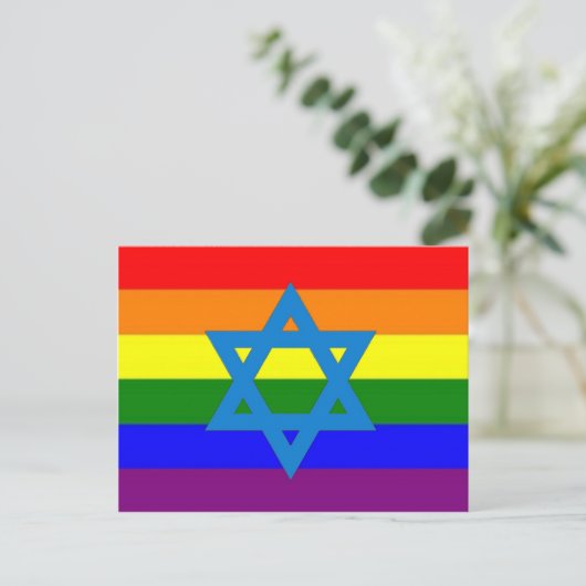 Joodse Gay Pride Flag Briefkaart (Staand voorkant)