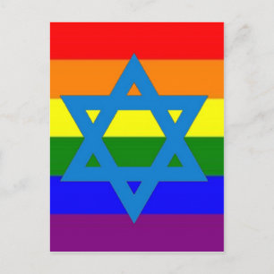 Joodse Gay Pride Flag Briefkaart