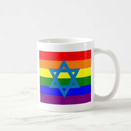 Joodse Gay Pride Flag Koffiemok (Rechts)