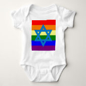 Joodse Gay Pride Flag Romper (Voorkant)