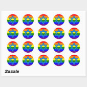 Joodse Gay Pride Flag Ronde Sticker (Vel)
