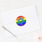 Joodse Gay Pride Flag Ronde Sticker (Envelop)