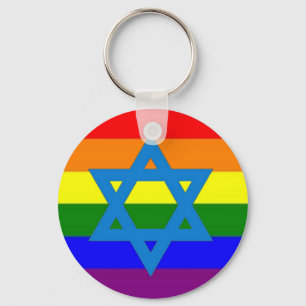Joodse Gay Pride Flag Sleutelhanger