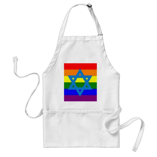 Joodse Gay Pride Flag Standaard Schort (Voorkant)