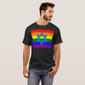 Joodse Gay Pride Flag T-shirt (Voorkant volledig)