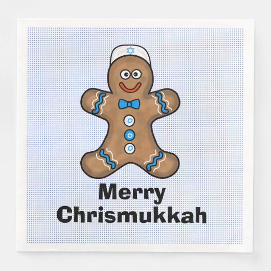 Joodse Gingermans Chrismukkah servetten (Voorkant)