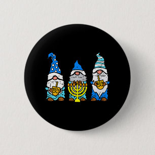 Joodse Gnomen Menorah Chanoeka Pyjama Chanoeka Ronde Button 5,7 Cm