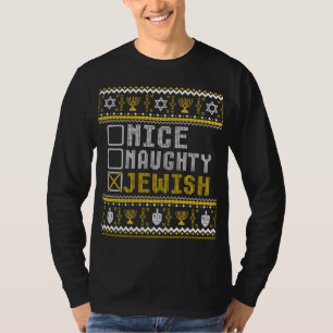 Joodse Grappige Kerstmis Pyjama Chanoeka Joodse Ch T-shirt