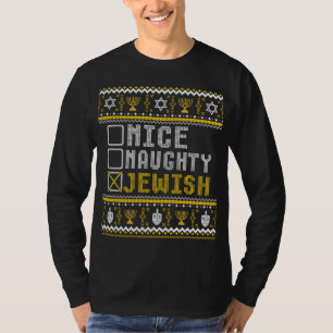 Joodse Grappige Kerstmis Pyjama Chanoeka Joodse Ch T-shirt