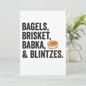 Joodse Hanukkah Bagels Brisket Bakka Blintzes Cade Kaart (Staand voorkant)