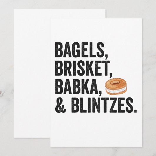 Joodse Hanukkah Bagels Brisket Bakka Blintzes Cade Kaart (Voorkant / Achterkant)
